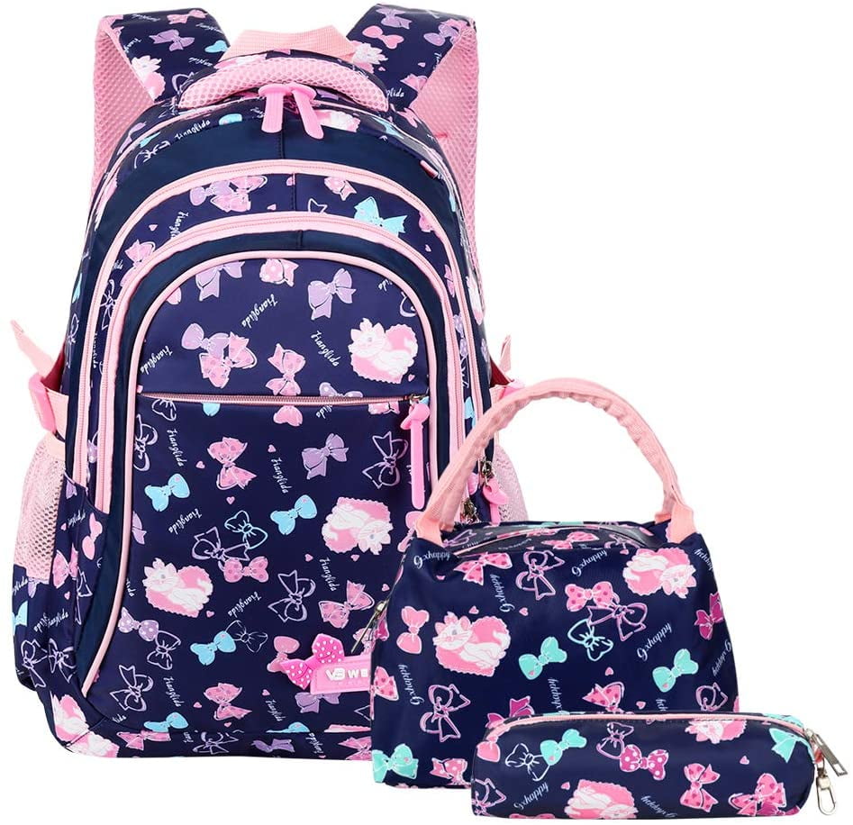 School Bags School Backpack Polka Dot 3pcs Kids Book Bag Lunch Bags