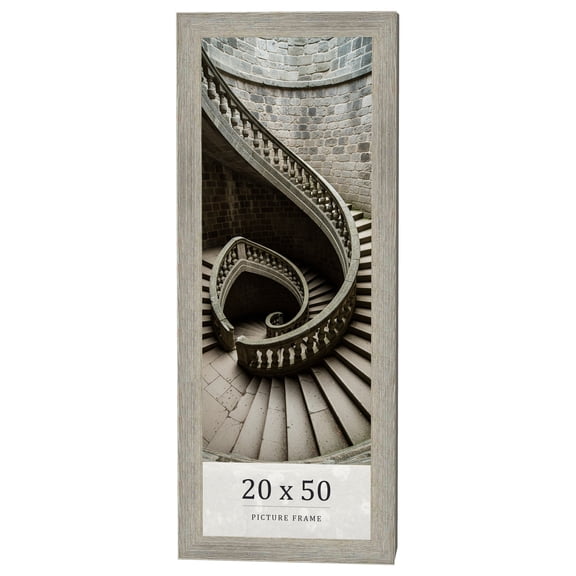 20x50 Frame Grey Real Wood Picture Frame Width 1.5 Inches | Interior Frame Depth 0.5 Inches | Barn