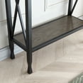 thumbnail image 3 of Leick Home X Design Mixed Wood and Metal Hall Console in Smoke Gray, 3 of 8
