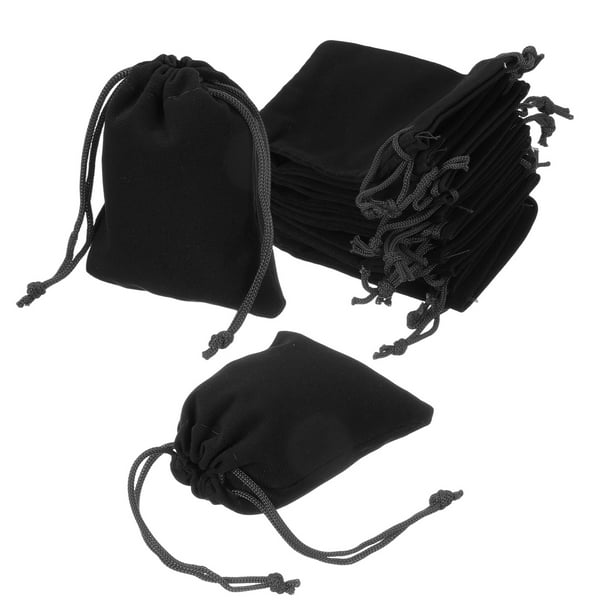 Uxcell 20 Pcs Bolsa de Terciopelo con Cierre de Cordón, 2.7 x 3.5 Pulgadas Bolsas de Regalo de Terciopelo para Favor de Boda, Empaque de Joyas, Organización y Almacenamiento, Negro