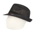 thumbnail image 3 of WITHMOONS Fedora Hat Summer Cool Paper Straw Trilby Band For Men SL61057 (Black), 3 of 5