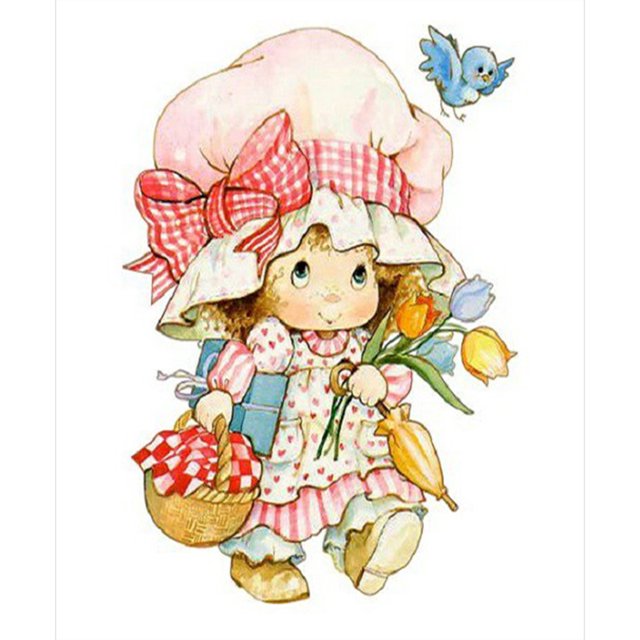 Pintura de diamante (DB0667) 5D DIY Little Girl Bird Square Kit Mosaic Craft 45x60cm FLhrweasw Nuevo