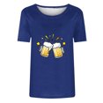 thumbnail image 3 of Tops Cortos para Mujeres, Oktoberfest Casual Impreso Cuello Redondo Manga Corta Camiseta Top Hecho de Poliéster para la Primavera Verano Uso Diario, Camisetas Casuales de Mujer, 3 of 4