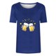 thumbnail image 4 of Tops Cortos para Mujeres, Oktoberfest Casual Impreso Cuello Redondo Manga Corta Camiseta Top Hecho de Poliéster para la Primavera Verano Uso Diario, Camisetas Casuales de Mujer, 4 of 4
