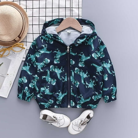 

CHGBMOK Clearance Toddler Coats Baby Girls Boys Fashion Long Sleeved Jacket Printed Hooded Jackets Suit Warm Winter Snow Coat