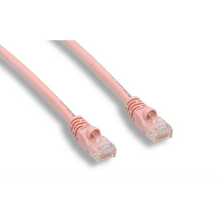 Plus Category 6 Patch Cord - 10ft Cat6 UTP 550MHz Copper Patch Cable Category 6 Unshielded Twisted Pair Snagless Network Internet Cord Molded Boots Pink