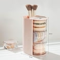 thumbnail image 2 of 3-Tier Clear Hair Accessories Organizer with Rotatable Drawer - Makeup Sponge & Brush Holder, Desktop Storage for Lipsticks, Q-tips, Cotton Swabs, Jewelry & Stationery, 2 of 4