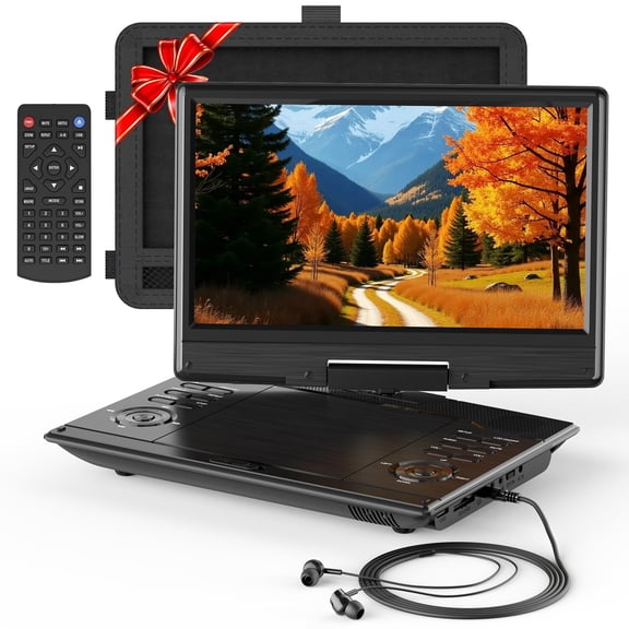 Reproductor de DVD portátil SQQBZZ con pantalla de 11,6" y control remoto, audífonos