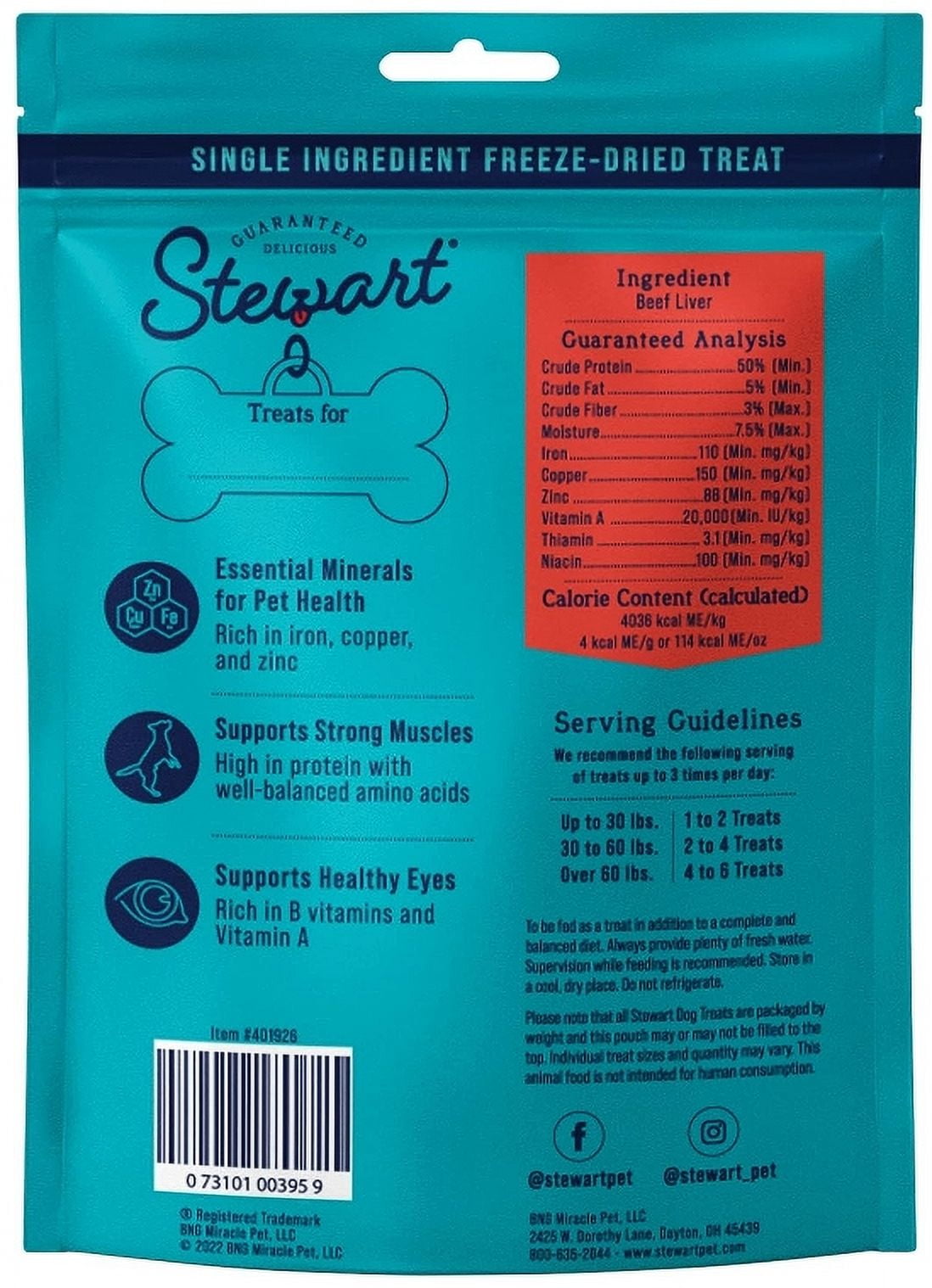 Stewart Beef Liver Freeze Dried Dog Training Treats [USA Dog Treats, New Dog Supplies, Stewart, Dog Supplies] 8 oz