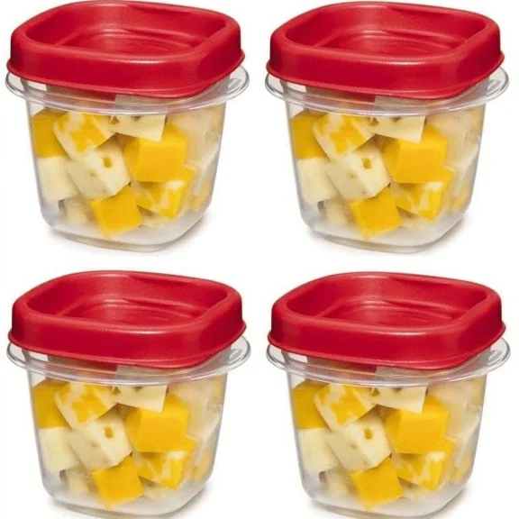 Easy Find Lid 0.5 Cup Set Of 4 Plastic Food Storage Containers Bpa Free New