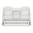 thumbnail image 4 of Benjara Sami 67 Inch Outdoor Adirondack Glider Loveseat, Dropdown Cupholders, White-Color:WhiteMaterial, 4 of 7