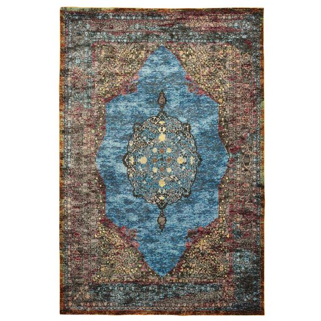 LR Home GALAC81272TUM5080 Tapis d'Intérieur Gala Regalia, Turquoise Multi - 5 x 8 Pieds