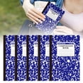 thumbnail image 2 of 5 Pack Composition Notebook,Wide Ruled Composition Book,Marble College Ruled Composition Notebooks,5.5"x8.2",Sewn Binding Journal,30 Sheets,Thick Lined Paper Notebook,Classroom Essentials(Dark Blue), 2 of 7