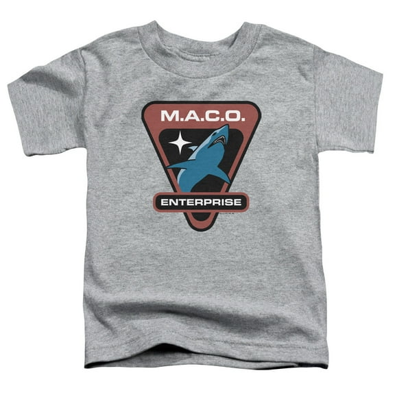 Trevco CBS1871-TT-2 Star Trek & Maco Patch Short Sleeve Cotton Toddler T-Shirt, Athletic Heather - Medium - 3 Toddler