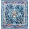 thumbnail image 2 of SAFAVIEH Orlando Charla Medallion Machine Washable Area Rug, Light Blue/Navy, 5'5" x 5'5" Square, 2 of 12