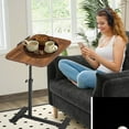 thumbnail image 6 of Buric C-Shape Height Adjustable Partition Side Table, 360° Swivel Small Side Table for Sofa, Living Room, Bedroom and Office. Walnut, 6 of 8