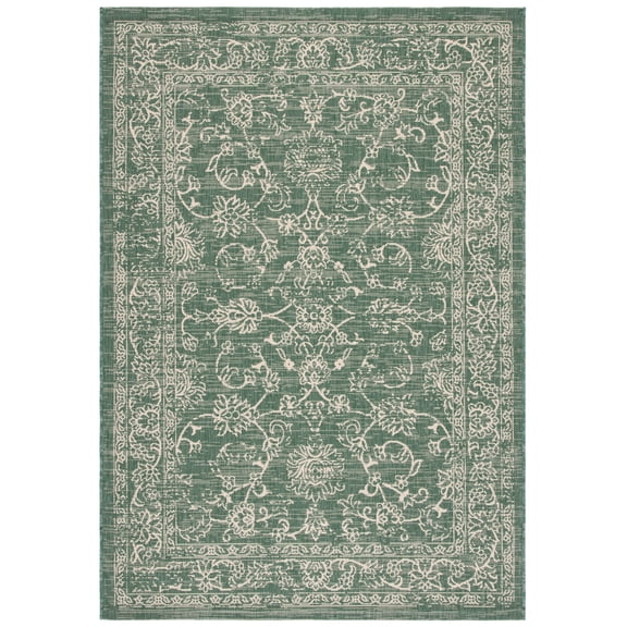SAFAVIEH Courtyard Ilija Medallion Indoor/Outdoor Area Rug, Dark Green/Beige, 2'7" x 5'