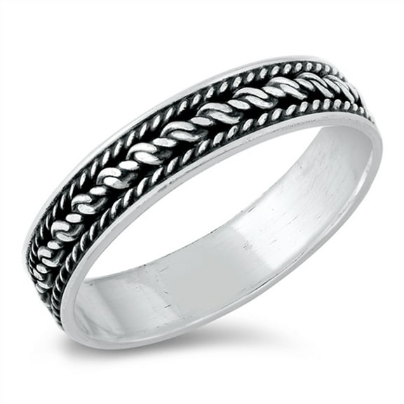 Intricate Celtic Knot Braid Halo Ring .925 Sterling Silver Band Jewelry Female Male Unisex Size 9