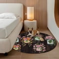 thumbnail image 2 of Pink Spring Floral Round Area Rug 3Ft Washable Small Circle Rugs for Kitchen Entryway, Farmhouse Botanical Wooden Retro Art Non-Slip Carpet Floor Mats Indoor Outdoor Carpet Runner Home Decor, 2 of 8