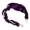 thumbnail image 6 of Unique Bargains 1 Pcs Women Knotted Headbands Fashion Faux Pearl Beaded Headband Wide Head Bands Hair Accessories Purple, 6 of 7