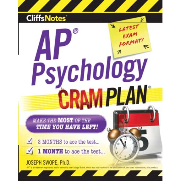 Pre-Owned Cliffsnotes AP Psychology Cram Plan (Paperback) 0358121833 9780358121831