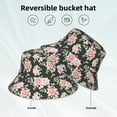 thumbnail image 2 of Yiaed Rose Flowers Print Reflective Stripe Bucket Hat Unisex Funny Outdoor Fisherman Cap Beach Sun Hat, 2 of 5