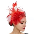 thumbnail image 6 of Feathered Headband with Mesh Hat for Women Themed Party Headpiece Hair Accesories Suitable for Prom and Party, 6 of 9