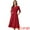 Red, variant on DARING DIVA Women's Office Elegant 3/4 Sleeve V Neck A-Line Dresses 3XL Navy Blue