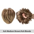 thumbnail image 5 of 1 pieza de moño sintético desordenado con trenzas, moño con banda elástica, extensiones de cabello postizo liso para mujer, 5 of 5