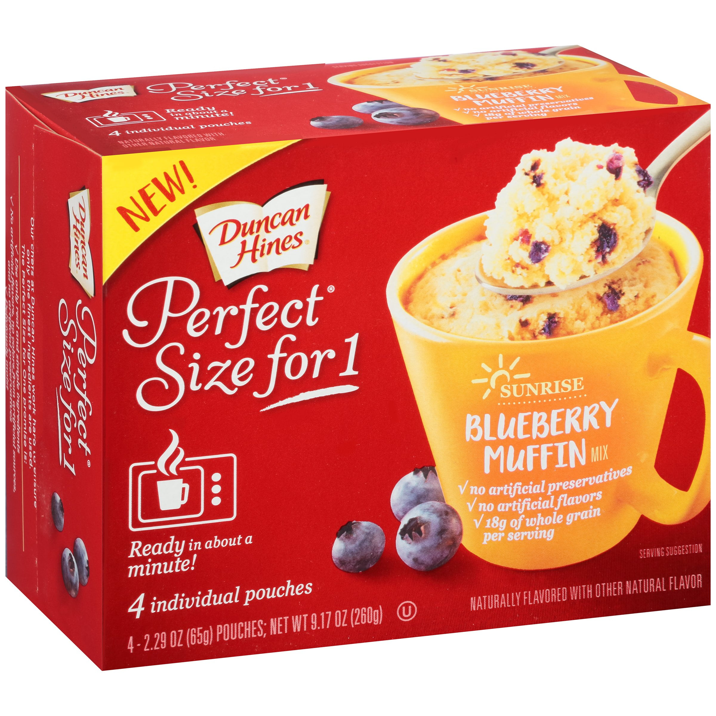 Duncan Hines Perfect Size for One Sunrise Blueberry Muffin Mix 2-2.29 oz Box by Pinnacle Foods Group LLC