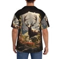 thumbnail image 3 of Honeii Enchanted Deer In Cave for Men's Short-Sleeved Button-Up Collared Shirt Featuring A Pocket, Perfect for Beach Vacations, And Travel Adventures.-Small, 3 of 5