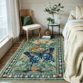 thumbnail image 2 of Lahome 3x5 Washable Butterfly Rugs for Entryway,Green Floral Bedroom Rug, Non Slip Ultra Thin Small Carpet for Living Room Kitchen Bedside Dorm, 2 of 9