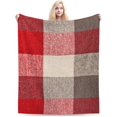 thumbnail image 6 of Plaid Red Grey Tartan Material As Fuzzy Stripes Blanket s for Women and Men, Soft Warm Throw Blanket and Fleece Flannel Blanket for Couch Bed Living Room Decor 50x60 Inch, 6 of 6
