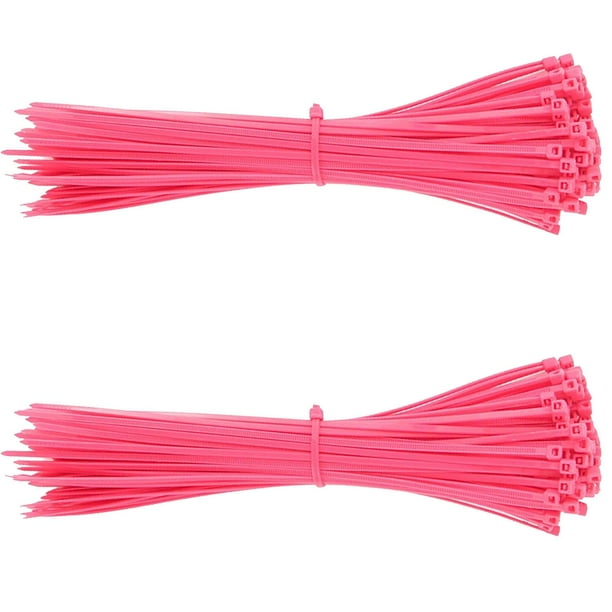 Cinchos Fijacion de Tuberia ZinchoColorsRose 200Pzas 20cm 2.5mm Rosa Nailon. VentDepot MXZCR-002