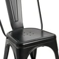 thumbnail image 4 of Lacoo Metal Dining Chair Indoor-Outdoor Use Stackable Classic Trattoria Chair Chic Dining Bistro Cafe Side Metal Chairs Set of 4 (Black), 4 of 8