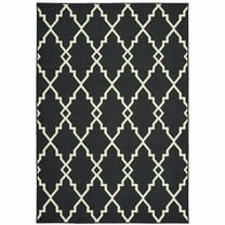 4â€™x6â€™ Black and Ivory Trellis Indoor Outdoor Area Rug