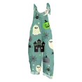thumbnail image 2 of Womens Halloween Linen Overalls Casual Wide Leg Floral Print Loose Fit Jumpsuits Boho Bib Pants, 2 of 6