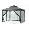 thumbnail image 2 of MASTERCANOPY 10 x 12ft Patio Gazebo with Double Roof and Mesh Walls, Dark Gray, 2 of 8