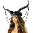 thumbnail image 3 of Steampunk Style Luxury Metallic Ram Goat Horn Devil Headband Halloween Costume Masquerade Cosplay Prom Ball Party, 3 of 3