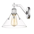 thumbnail image 2 of 3306-1W CH-CLR Golden Lighting Orwell - 1 Light Wall Sconce-9.63 Inches Tall and 10 Inches Wide-Chrome Finish-Clear Shade Color, 2 of 3
