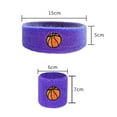 thumbnail image 5 of Ettsollp 1 Set Kids Sports Headband Wristband Ball Embroidery Stretch Breathable Sweat Absorbing Boys Girls Knitted Basketball Volleyball Wrist Protector Sweatband, 5 of 8