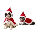 thumbnail image 3 of Pet Santa Cape Christmas Pet Hooded Cloak with Pom Poms White Soft Adjustable Pet Holiday Dress Up Outfit for Small Dogs Cats Xmas Photo Party L, 3 of 6
