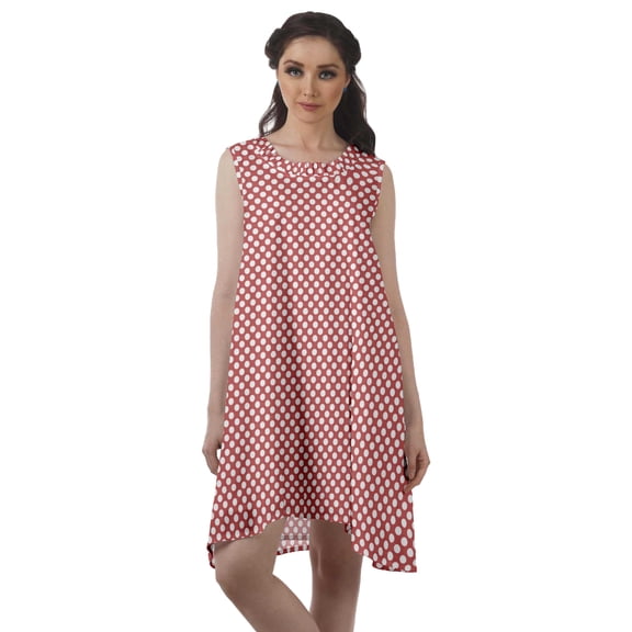 Moomaya Rayon Printed Sleeveless Swing Dress Scoop Neck Casual Ladies Dresses