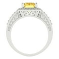 thumbnail image 4 of 2.78 ct Emerald Cut Simulated Yellow Diamond with Simulated Diamond Halo Accents 14K White Gold Womens Engagement Ring, 4 of 6