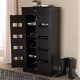 thumbnail image 3 of Bowery Hill Contemporary Shoe Cabinet in Wenge Brown, 3 of 6
