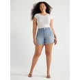 thumbnail image 2 of Sofia Jeans Women's Plus Size Lila Relaxed Mid Rise Frayed Hem Easy Shorts, 5" Inseam, Sizes 14W-28W, 2 of 6