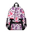 thumbnail image 3 of Pink and Purple Leopard Print Cute School Backpack Bag for School with Padded Back and Adjustable Shoulder Straps 15.25"x11.5"x5.25", 3 of 5