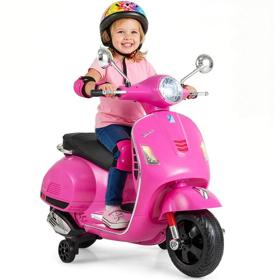 Infans Licensed VESPA 12V Kids Electric Motorcycle w/Music Horn Story Training Wheels