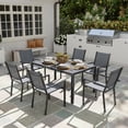thumbnail image 2 of Outsunny 7 Piece Outdoor Dining Set w/ 6 Stackable Chairs & Rectangle Table, 2 of 10