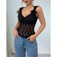 thumbnail image 5 of Lace Tops for Women V Neck Camisole Top Sleeveless Crop Y2k Tank Going Out Outfits Trendy Black L, 5 of 9
